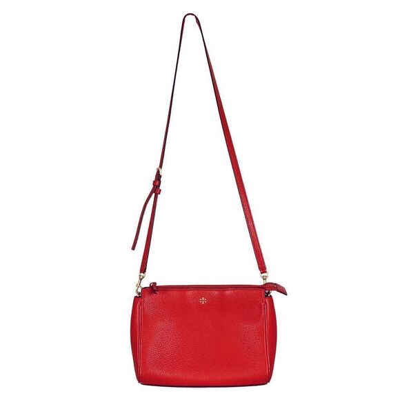 Tory Burch Blake Medium Leather Crossbody Bag in Brilliant Red - Picture 3 of 16